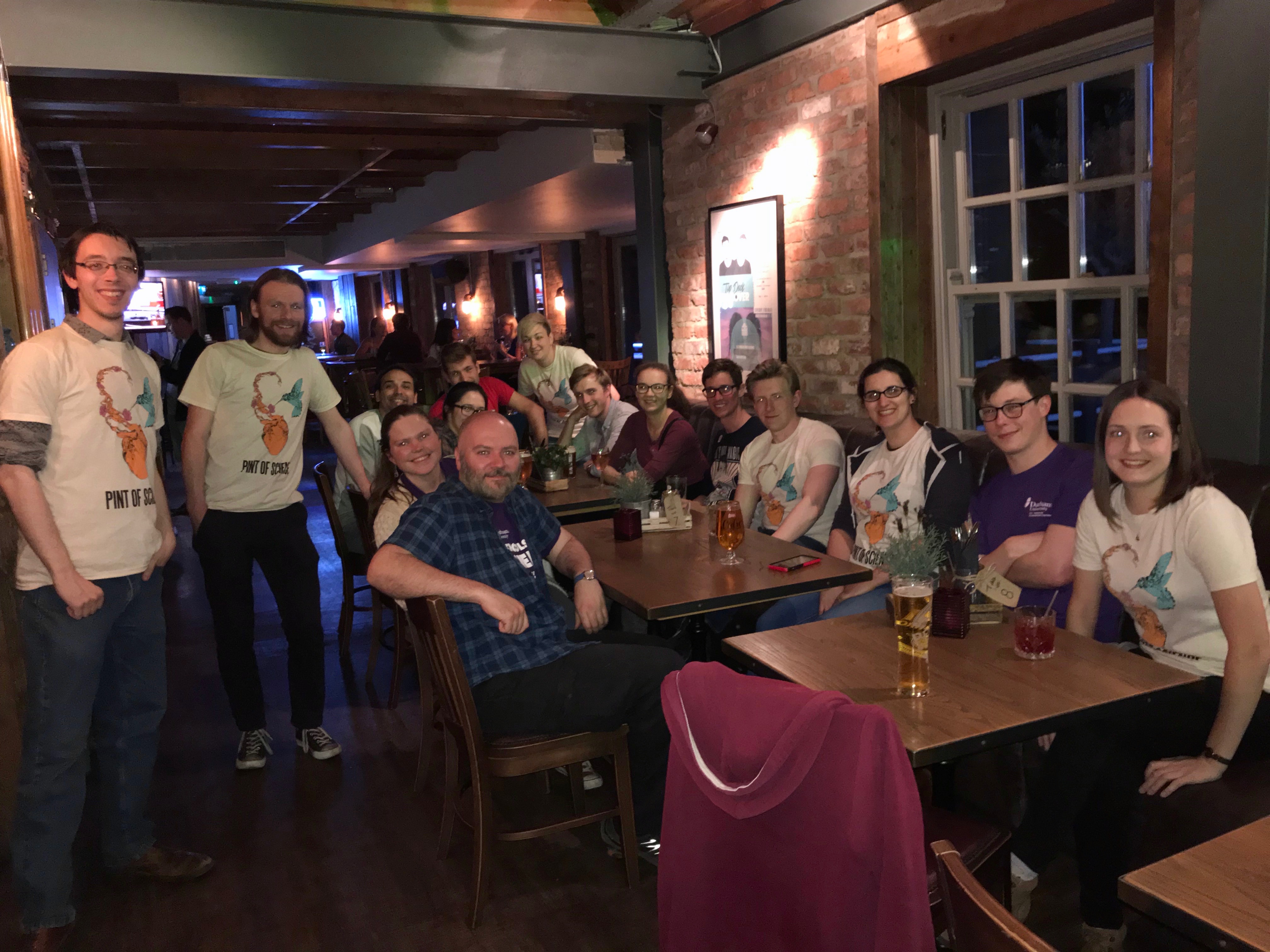 The volunteers from Pint of Science 2018, Durham.